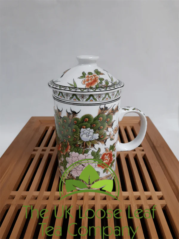 Peacocks in Garden Infuser Mug